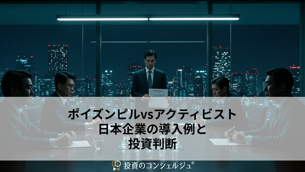 ポイズンピル vs アクティビスト:日本企業の導入例と投資判断